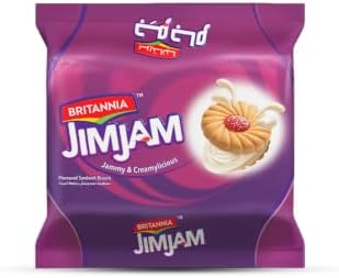 Britannia Jim Jam Cream Biscuits Cookie, 150 g