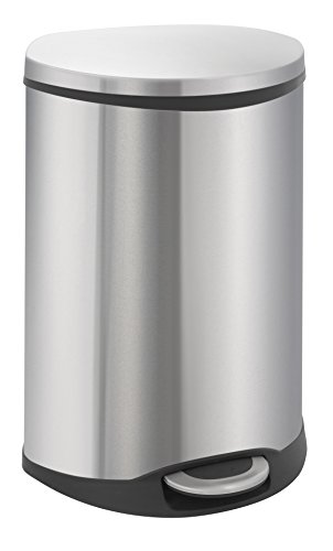 EKO - Europe Shell Step Bin 22+22L 44 L Alrededor Acero Inoxidable - Cubo de Basura (44 L, Alrededor, Acero Inoxidable, Acero Inoxidable, Pedal, 450 mm)