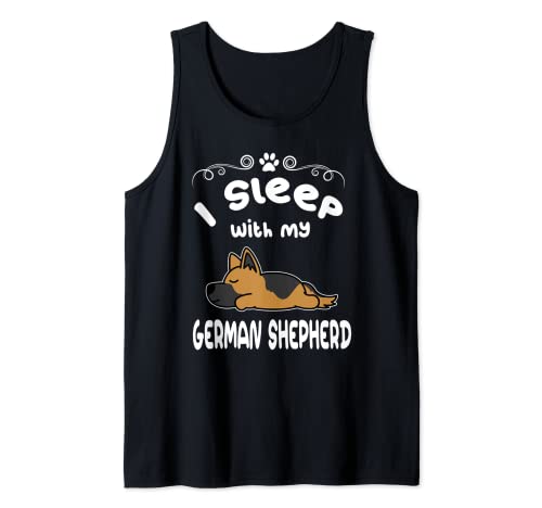 I Sleep With My German Shepherd Dog Sleeping Puppy Dogs Tank Top