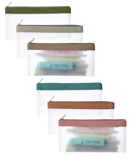 Image of Mr. Pen- Clear Pencil Pouch, 8.50 inchx4.25 inch, 6 Pack, Durable TPU Material | Medium Water-Resistant Pencil Bags with Smooth Zipper, Multipurpose Clear Pouch for Stationery, School, Office