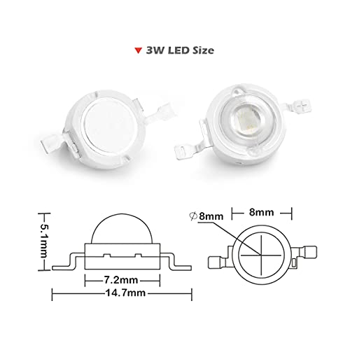 Image of CHANZON 10 pcs High Power Led Chip on Board 3W Blue