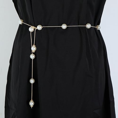 Pearl Waist Chain Belt Gold and Silver Retro Pearl Tassel Waist Chain Adjustable Pearls Long Tassel Pendant Belt Temperament Bride Bridesmaid Wedding Dress Jewelry for Women3