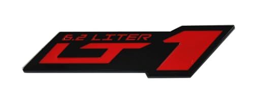 Image of 2pcs LT 1 6.2 Liter ZR1 Emblem Engine Hood Badge Decal Replacement for C4 C7 (Black Red)