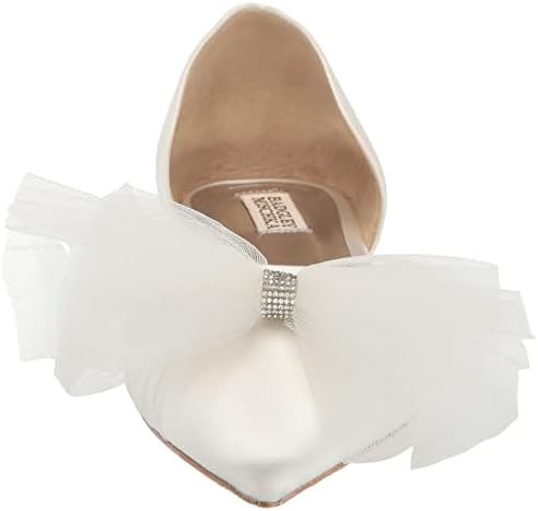 Badgley Mischka Women's Fergie Ballet Flat, Soft White Satin, 8.5 | Image 1