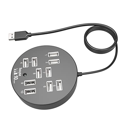 UKCOCO Disidente hub USB concentrador USB pendrive de Raton USB hub Puerto Divisor USB regleta USB Extensor USB Cable de extensión Adaptador USB Conectores USB múltiples USB Metal Black
