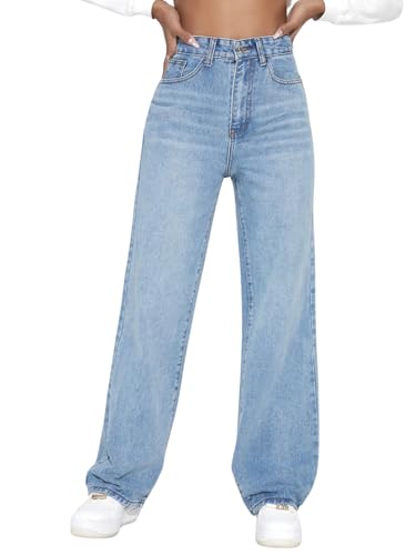 Image of GRECIILOOKS Baggy Jeans for Women | High Waist Wide Leg Stylish for Girls Trendy Women's Pant | Loose Jean for Women's | Jean for Womens
