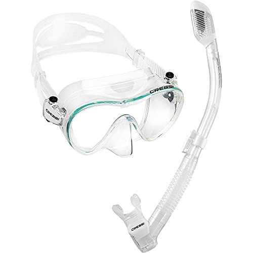 Kit de Mergulho Máscara+respirador Cressi Frameless + Supernova Dry - Transparente