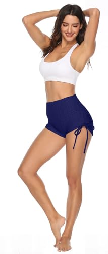Image of Shasmi Women's Workout Yoga Shorts, High Waisted Drawstring Scrunch Booty Shorts Ruched Butt Lift Athletic Running Tights (Shorty 76)