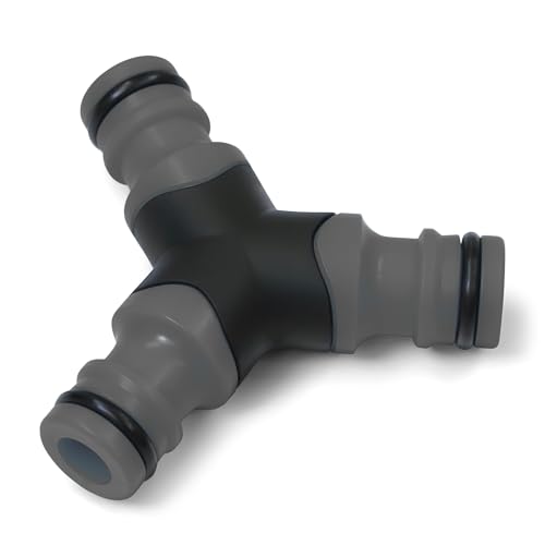 YourCasa Y-Stück 2 Wege Verteiler mit Schnellkupplung Schlauchabzweigung Y Verteiler Wasserverteiler Gartenschlauch Schlauchverbinder Kupplung Abzweigung Verbinder Schlauchverteiler (Anthrazit)