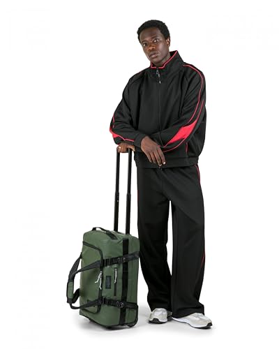 Image of Eastpak Duffel Pack Wheel S - 38L Wheeled Duffel with Telescopic Handle, Convertible Backpack Straps, Weatherproof Finish & Gear Loops