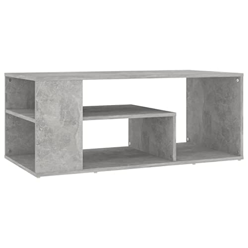vidaXL Table Basse, Table d'Appoint, Bout de Canapé, Meuble de Rangement Salle de Séjour, Scandinave, Gris Béton Bois d'Ingénierie