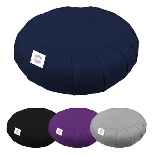 Vivezen - Pouf, zafu, coussin de méditation, yoga - Rond - 38 x 38 x 13 cm - Plusieurs coloris