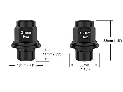 StanceMagic 20pcs M12x1.5 Mag Lug Nuts with Washer, 21mm 13/16