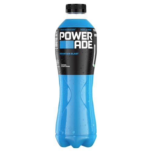 Powerade Sports Mountain Blast, kalorienarmes Sport Getränk mit Fruchtmix-Geschmack, mit Elektrolyten, Sport Drink in stylischen Einweg Flaschen (6 x 1000 ml)