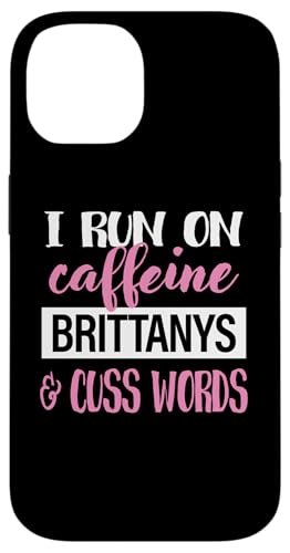 Womens Girls I Run On Caffeine & Brittany Spaniel Dog Lover �X�}�z�P�[�X iPhone 14 �p