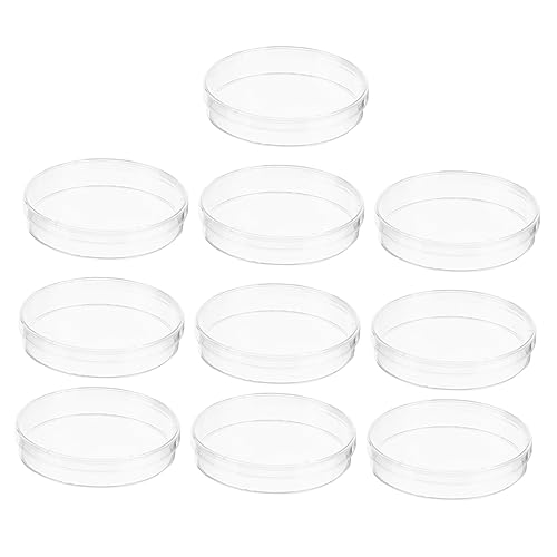 KICHOUSE 10pcs Culture Plate Petri Tray Science Experiment Supplies Plant Petri Dish Petri Dish for Experiments Petri Dishes with Lid Petri Dish Experiment Lab Tissue Culture Agar Plastic