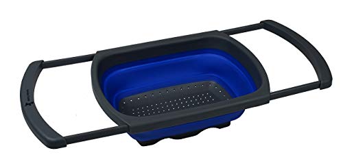 Collapsible Over the Sink Colander/Strainer, Blue