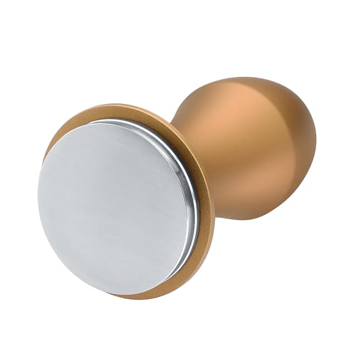 Image of Normcore 53.3mm Spring Loaded Coffee Tamper V4.1 with Click Feedback, Flat Base Espresso Tamper Compatible with Breville Sage 54mm Portafilters, Bronze