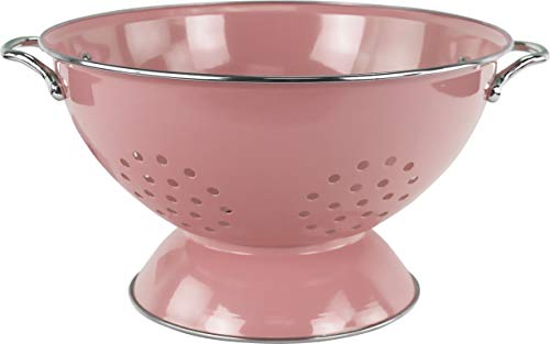 Calypso Basics by Reston Lloyd Enameled Colander & Vegetable Strainer, 5 Quart, Pink