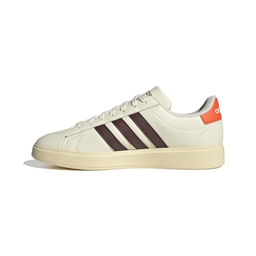 Adidas Men's Grand Court 2.0, Off White/Aurora Ruby/Semi Impact Orange, 4