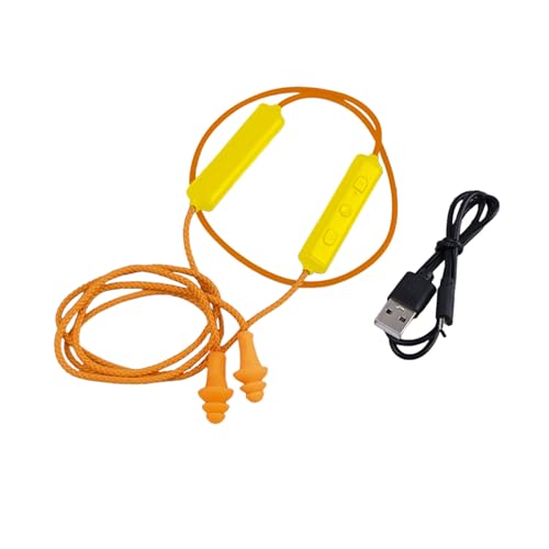Bluetooth Earplugs for Work, Ear Plugs Earphone Headphones, Noise Suppression, Hearing Protection, Construction Sites, Noisy Places (Yellow)