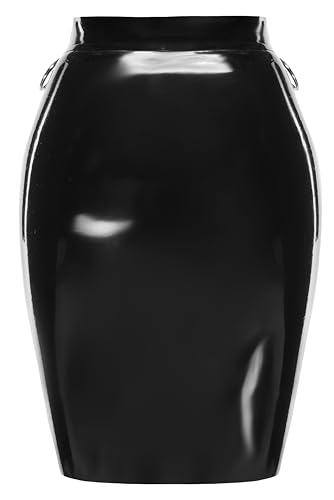 Jupe en latex XL noir extensible pour morphologies généreuses - 2