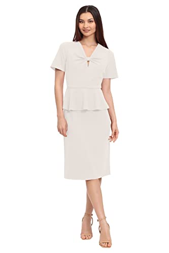 Maggy London Women's V-Neck Peplum Waist Dress