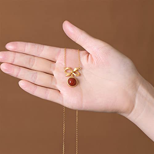 Collier Southern Red Tourmaline fini les bijoux ternes avec ce pendentif rétro - 3