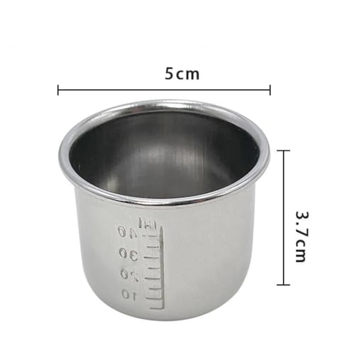 Set de 4 vasos medidores de acero inoxidable 40 ml miniatura 2