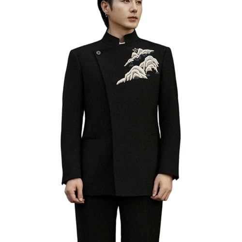 Mariage et fiançailles : portez le blazer homme à col montant brodé avec élégance