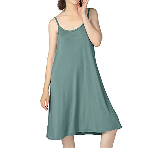 Image of Lu's Chic Women's Nightgown Cami Cotton Sleepwear Plus Size Sleeveless Loungewear