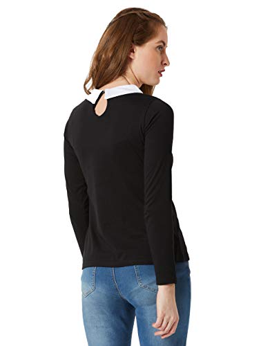 Image of Miss Chase Women's Round Neck Half Sleeves Cotton Lace and Pearl Detailing