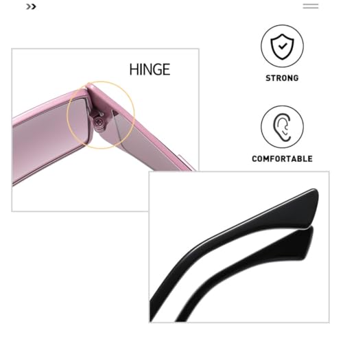 Lunettes de soleil rectangulaires luxe avec monture métallique rétro - 6
