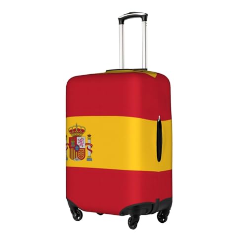 Spanish Flag Print Travel Elastic Suitcase Luggage Baggage Cover Protector, Washable And Anti-Scratch2