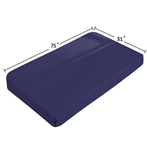 Cot Sheets 31" x 75", 2 Pack Cot Size Sheet Fitted with Narrow Twin/Camp Bunk/Rvs Bunk/Guest Beds/Army Cots/Trifold Mattress, Super Soft Breathable Microfiber Bed Cover, Bottom Sheet, Navy