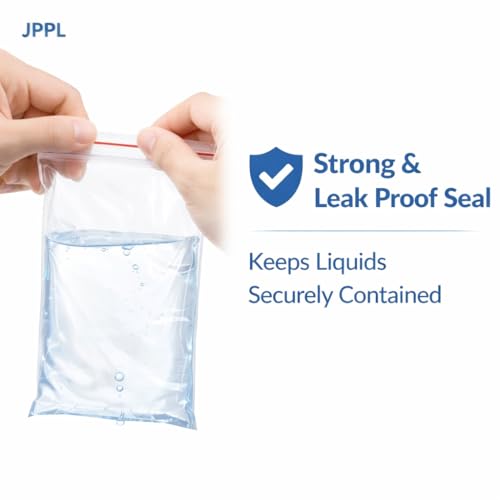 Image of Zip Lock Clear Plastic Storage Bags| Resealable Clear Plastic Bags| Durable and Leak-Proof |Square Pouches with Press Seal Apply To Kitchen Storage and Jewellery Packaging-4 * 5-50Pack