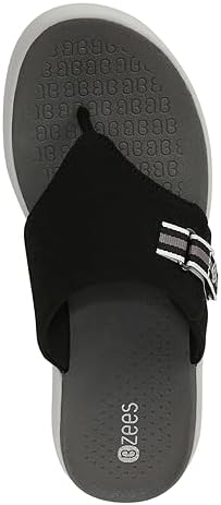 BZees Womens Camp Out Thong Sandal Black 7 W | Image 6