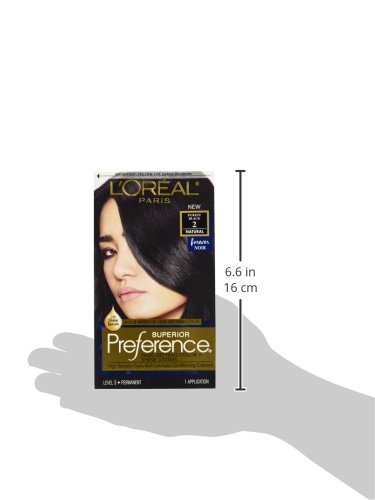 L'Oréal Paris Superior Preference Fade-Defying + Shine Permanent Hair Color, 2 Purest Black, 1 kit Hair Dye
