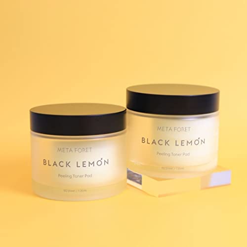 Metaforet Black Lemon Peeling Toner Pad 60 Sheets/Facial Exfoliating Pads, Perfect Solution For Dead Skin Cells, Non-Irritating Moisture Boost Toner #TOP1