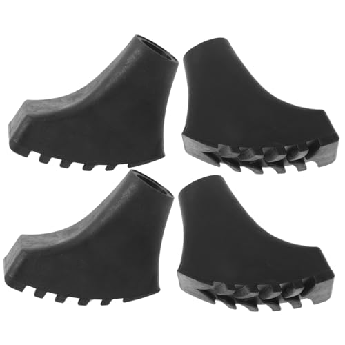 HAPINARY 4pcs Rubber Tips for Walking Sticks Walking Stick Pole Tip Replacement Black Trekking Pole Tips Protectors Rubber Cane Anti-Skid Tips