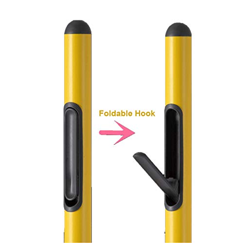 Lehom Modern Metal Coat Rack Free Standing with 6 Hooks 68\'\' Coat Tree in Corner Hat Hanger Flapper Coat Rack Stand for Clothes Handbags Umbrella Yellow