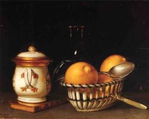 Peinture à l'huile Lemons and Sugar 1822 - Reproduction Raphaelle Peale 20x24