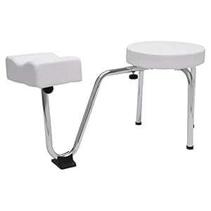 Salon Pedicure Stool with Footrest, Adjustable Leg Rest Foot Rest Chair Manicure Nail Stand Station for Spa Beauty Salon Studio Equipment Supplies (White)