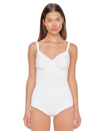 Susa Body mit Bügel I Catania 6552 I 75A ivory I Figurformender Body für Damen aus atmungsaktivem Spacer Material I Formt Taille… – Ansicht 1