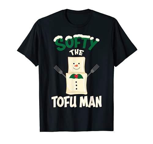 Vegan Christmas Softy the Tofu Man Funny Tofu T-Shirt
