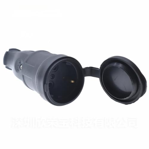 Enchufe industrial de alimentación tipo Schuko hembra con cubierta protectora impermeable IP44 6