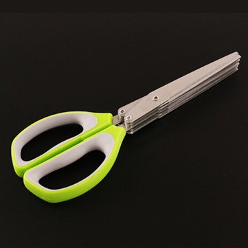 Kitchen Five Layers of Multilayer Stainless Steel Scissors Cut Green ...