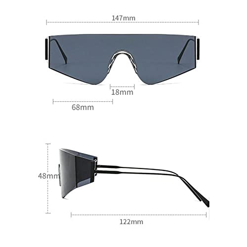 COTIA One Piece Rimless Sunglasses Men Women Square Sun Glasses Oversized Retro Eyeglasses4