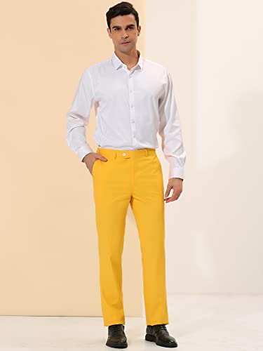 Lars Amadeus Men's Dress Pants Slim Fit Flat Front Chino Business Wedding Suit Pants4