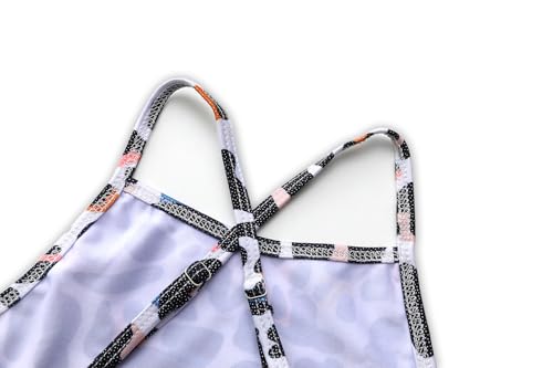 Image of iLover Girls Sparkle One Piece Swimsuits Crossback Swimwear Beach Bathing Suit with Adjustable Strap 4-10 Years